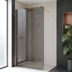 Paravan de dus Rea Flexi Grey / Brush Copper 100