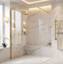 Paravan de dus Rea Flexi Transparent / Gold 130