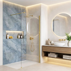 Paravan de dus Rea Flexi Transparent / Gold 80