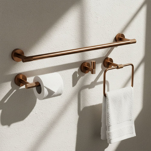 Set accesorii pentru baie GRID Brush Copper 4 piese