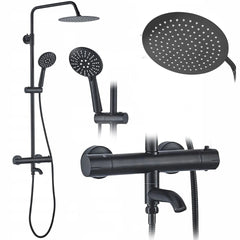 Set de dus cu termostat Lungo Black negru