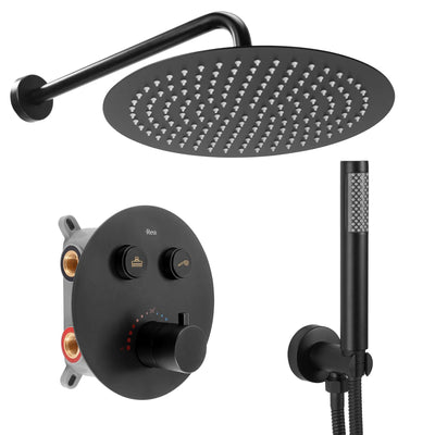 Set de duș incastrat Rea LUNGO Black Matt BOX
