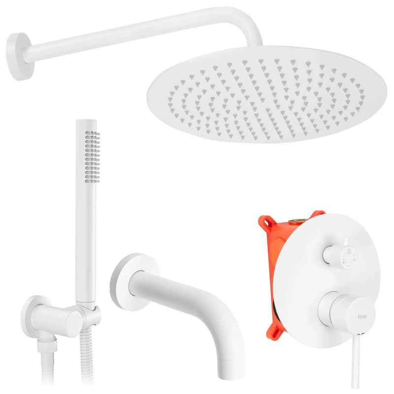 Set de duș incastrat Rea Lungo WHITE Matt + BOX