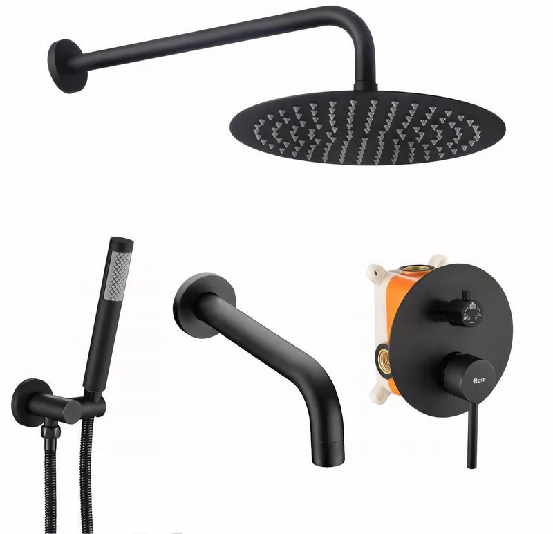 Set de duș și cada incastrabil Rea Lungo Black black + BOX