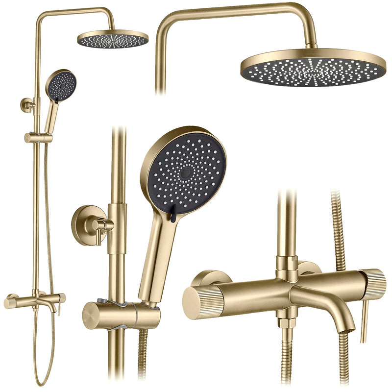 Set dus Rea Lungo Stripe Brush Gold - Alamă, ABS - De aur | SanitarePro