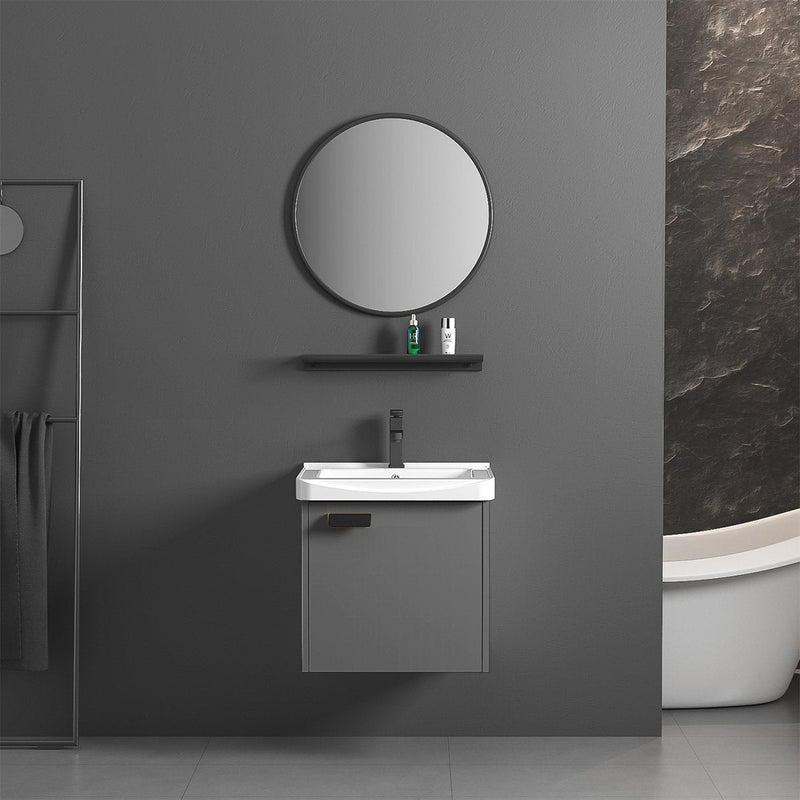 Set mobilier de baie cu lavoar Molly 40cm Grey