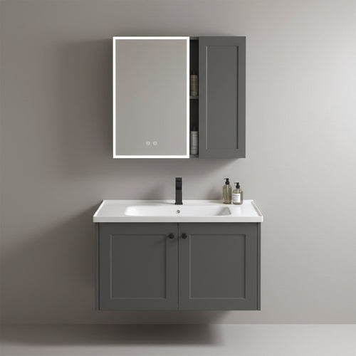 Set mobilier de baie cu lavoar Monti 60cm Grey