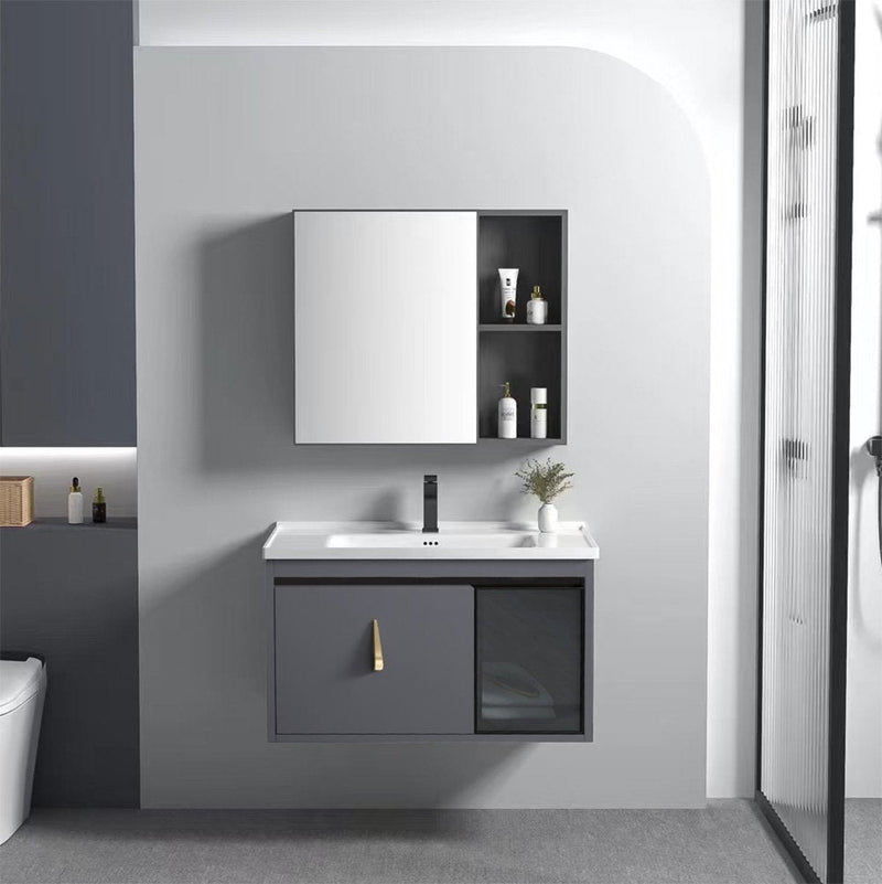 Set mobilier de baie cu lavoar Paris 60cm Grey