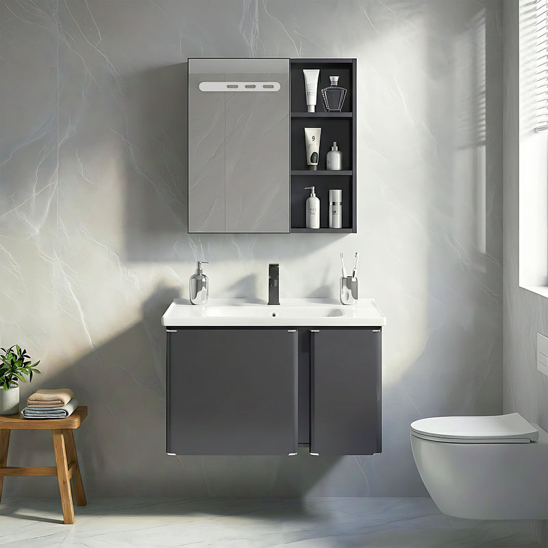 Set mobilier de baie cu lavoar Tula 60cm Grey