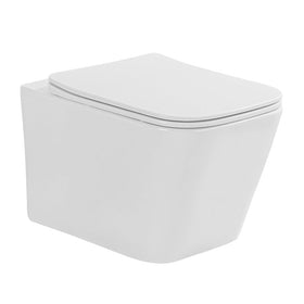 Set vas WC suspendat Fluminia, Pisa Tornado cu capac WC soft close și spălare Tornado Flush, alb