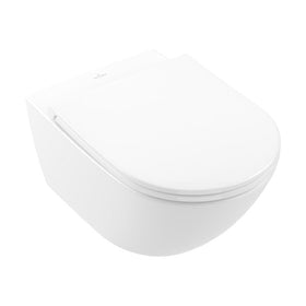 Set vas WC suspendat, Villeroy & Boch, Universo, cu capac soft close și quick release, alb