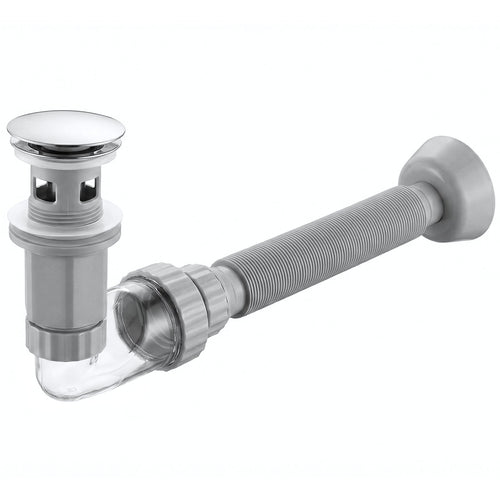 Sifon pentru lavoar REA Flow Chrome - inox, ABS - Crom | SanitarePro