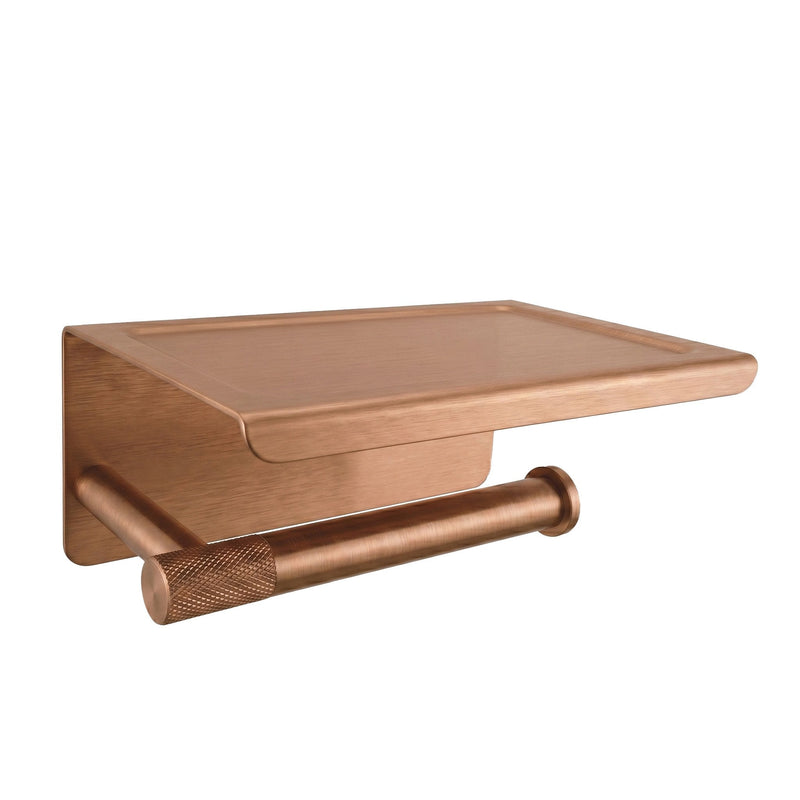 Suport pentru hârtie igienică cu poliță 6613 Modern Copper Brush